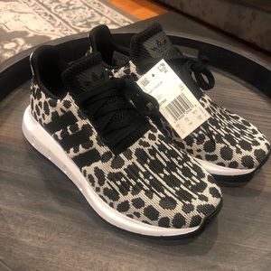 Adidas Swift Run Black & White “Leopard” sneakers
